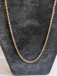 Women's 14K White Gold & Gold Necklace~19"