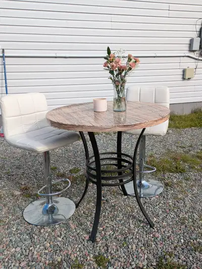 Table, 2 chairs, View more