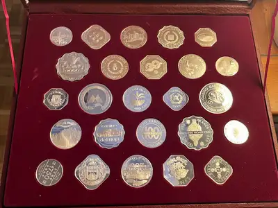 Official Gaming Coins of the World's Great Casinos silver tokens, View more