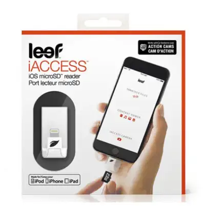 This is a used Leef iACCESS iOS microSD Reader, allowing you to easily transfer files between your i...
