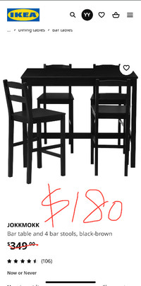 Bar table set for sale