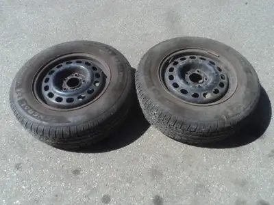 2 General all season tires with are for sale. Tires are 205/70/15. Rims are 5 holes, 4.5 inch or 115...