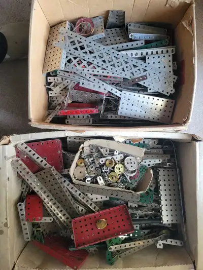 Vintage Metal Building Toy Pieces , View more
