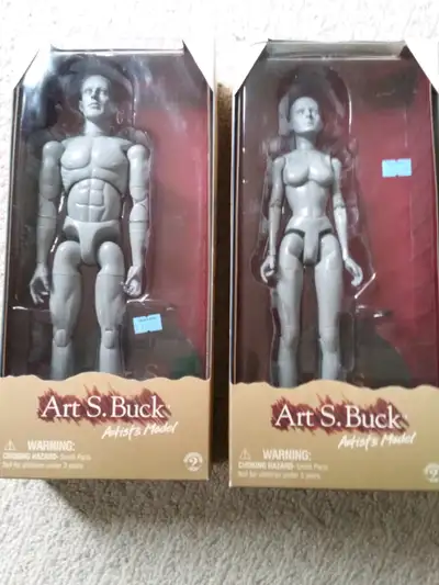 Art S Buck 12" Artist Model male and female by Sideshow Toy. Male model is still sealed in box. Fema...