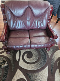 Leather brown couches