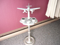 Vintage Art Deco Airplane DC-3 Ashtray Stand