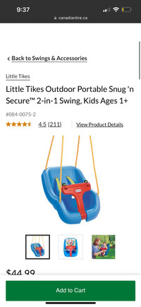 little tikes snug n secure swing