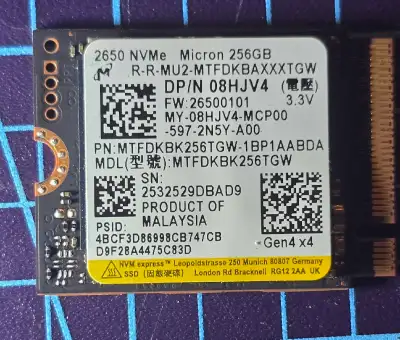 Micron NVMe 2230 SSD 256GB gen 4, View more