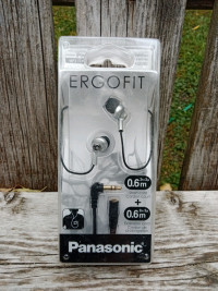 Panasonic Corded Ergo Fit Earbuds, 3 Ear Pieces, Clear Sound