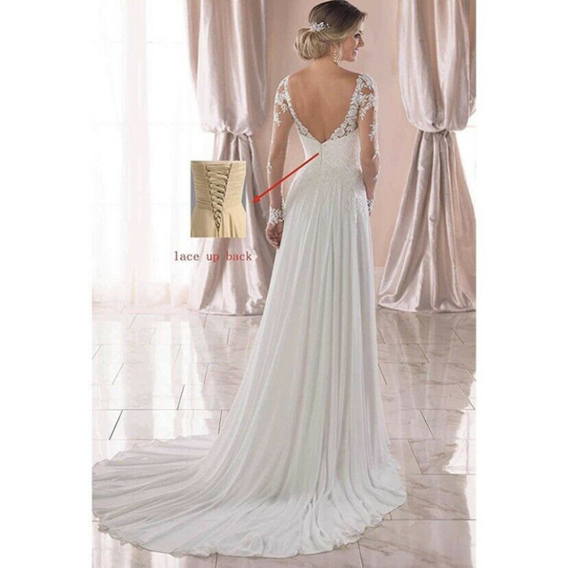 Stunning Bridal Gown Wedding Dress Illusion Sleeves 15/16 -NEW in Wedding in Oshawa / Durham Region - Image 2