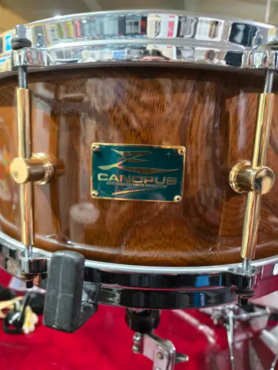 Canopus Zelkova snare drum & hard case., View more