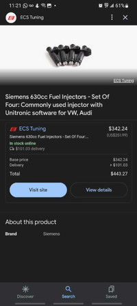 Siemens 630CC injectors 