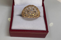 BRAND NEW Ornate Filigree 10K Yellow Gold Ring