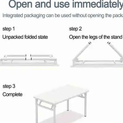 Foldable table, home office desk, white, 120x60 cm, View more