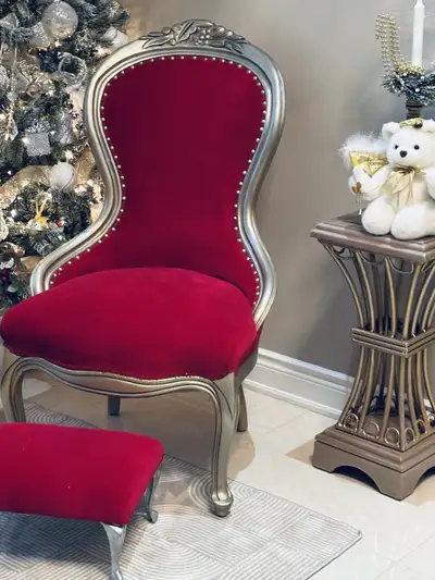 Red Velvet Accent Chair, View more