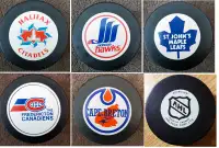 5 AHL 1991 HOCKEY PUCKS / RONDELLES - CANADIAN TEAMS - NEW