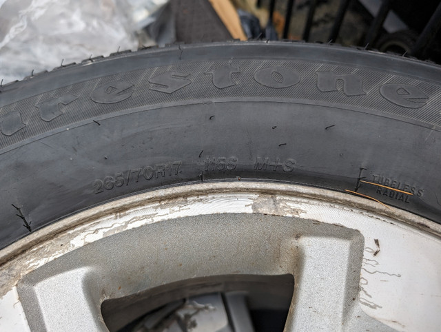 4 Firestone  265/70R17 winter force tires used 1 season   in Tires & Rims in Saint John - Image 3