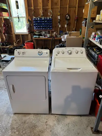 GE Washer & Dryer Set – Top Load Washer + Electric Dryer, View more