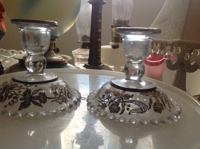 Silver Overlay Candle Sticks in Home Décor & Accents in Fredericton
