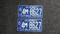 Plaque immatriculation Québec 1968