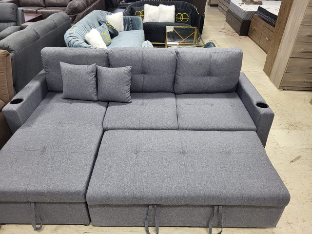 Versatile comfort 4 seater sectional pull out storage sofa bed in Couches & Futons in Oakville / Halton Region