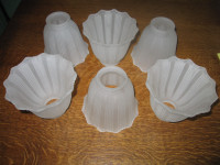 6 MATCHING 2 1/4" GLASS LAMP SHADES CEILING OR DESK,FLOOR LAMPS