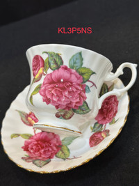 Royal Albert large rose tea cup & saucer - made in England .