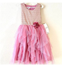 Nouveau 6x robe rose or _ dress pink gold avec bandeau