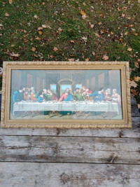 Last Supper Art Photo, Framed, 21"W x 16"H, Wall Mountable