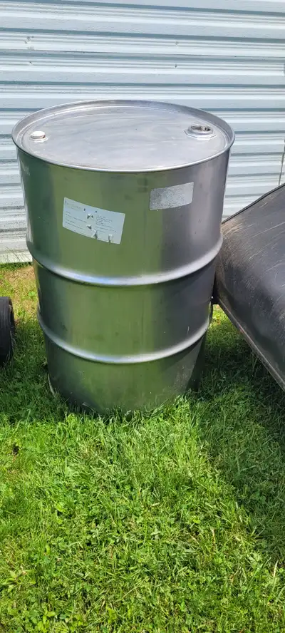 2 - 45 Gallon Stainless Steel Drums $100.00 Each Please Call for contact