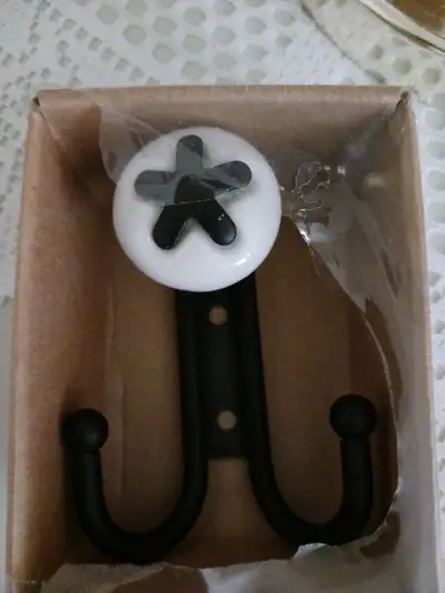 IKEA BLACK METAL DOUBLE HOOK, about 4 inches tall. $5. Pick up D, View more