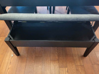 Black Kitchen Table set, includes 4 chairs and a bench