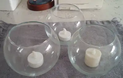 Having a party/wedding? 60 Clear Glass Bowl-Like Candle Holders, View more