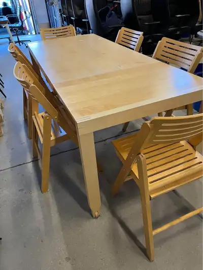 IKEA vintage 1980’s dining set w/ x6 folding chairs (ultra rare), View more