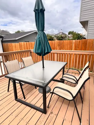 Modern 4-Chair Patio Dining Set with Umbrella, View more
