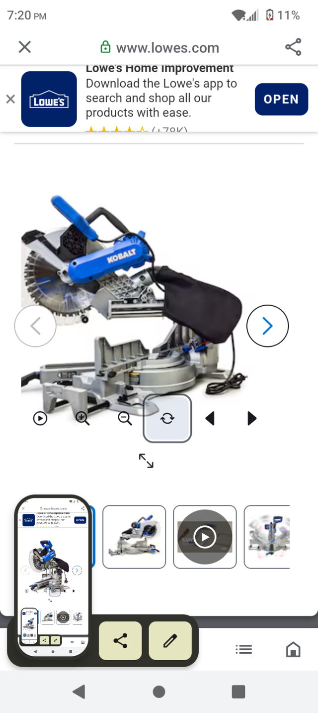 Kolbalt 12"  duel bevel "15 AMP"  sliding miter saw in Power Tools in City of Toronto - Image 5