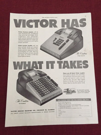 1951 Victor Adding Machines Original Ad