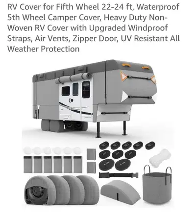 RV cover for 5th wheel 23' - 24' comes with all components In original box/ never opened.