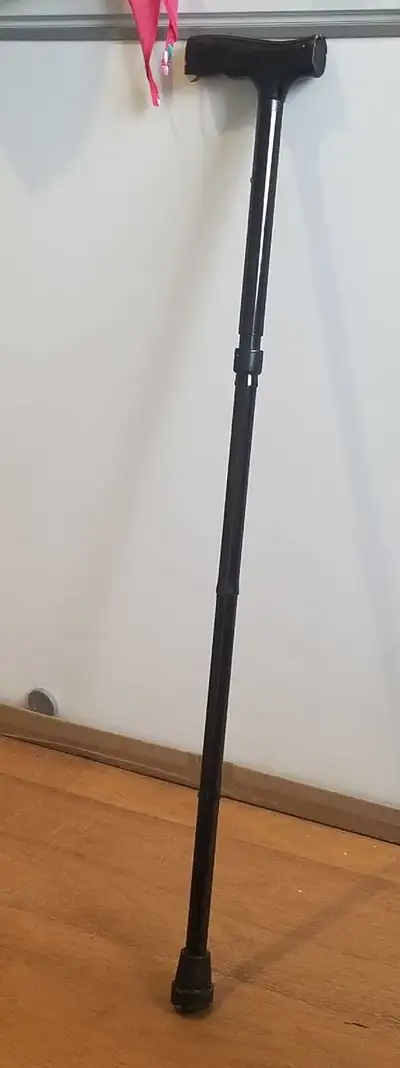 Adjustable Black Metal Walking Cane, View more