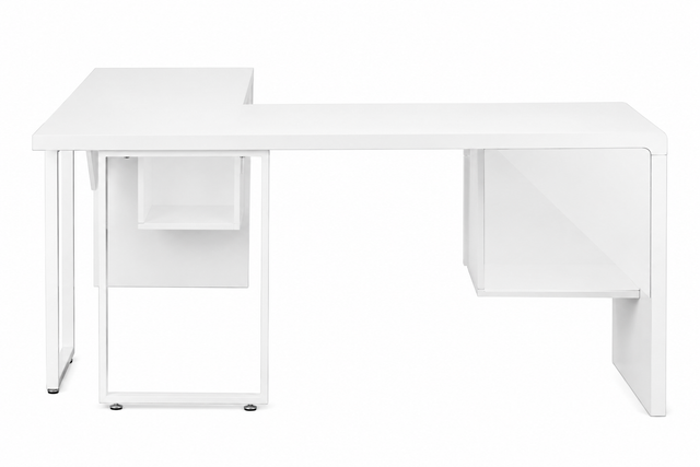 Modern White Computer Desk with 2 Drawers – 60" Home Office Writ in Desks in Ottawa - Image 5