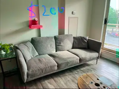 Structube Grey Couch - 3 seats, View more