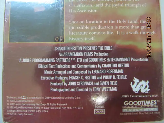ClassicCharlton Heston TheBible TwoPiece VHS Lot Circa 1993 NEW! in Arts & Collectibles in Mississauga / Peel Region - Image 4
