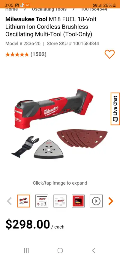 Milwaukee M18 FUEL Lithium-Ion Brushless Oscillating Multi-Tool, View more