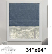 HOME CURTAINS ACADIA TOTAL BLACKOUT ROMAN SHADE CURTAINS- NEW