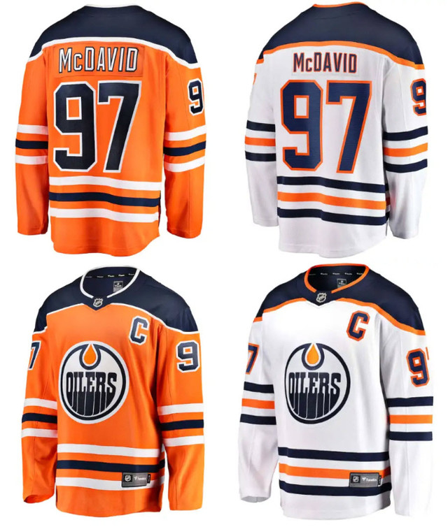 BRAND NEW Men's Edmonton Oilers McDavid Jersey size S/L (Orange) in Men's in Edmonton - Image 3
