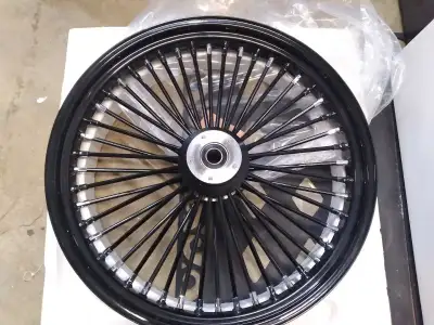 Brand new 23" ultima black king spoke front wheel, dual disk, Matching 11.5" black rotors (2) and bo...