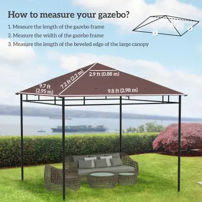 Coffee 10' x 10' top Square Gazebo Canopy Replacement UV Prote, View more
