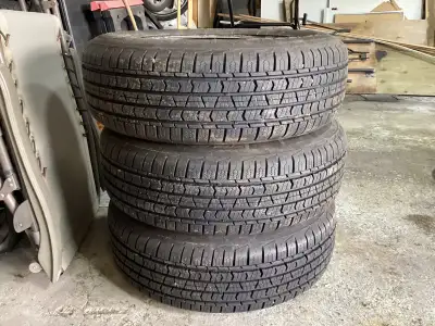 3 Cooper Enduramax all weather tires and steel rims. They are as new 10/32”. Bolt pattern is 5x114....