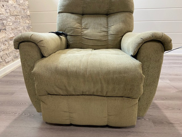 Power Recliner Chair medium green fabric in Chairs & Recliners in Kingston