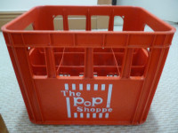The Pop Shoppe 1970's/80's 12 bottle red plastic crate